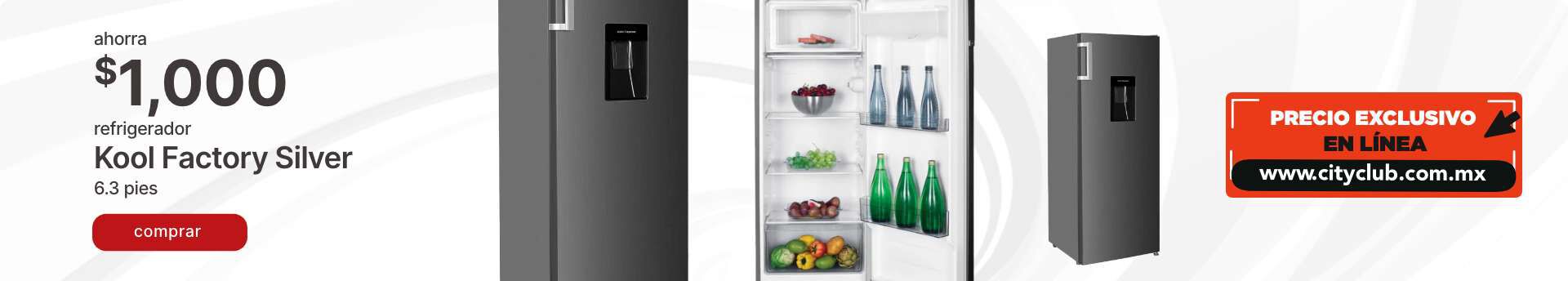 Ahorra $1,000 en refrigerador KOOL FACTORY SILVER 6.3 pies