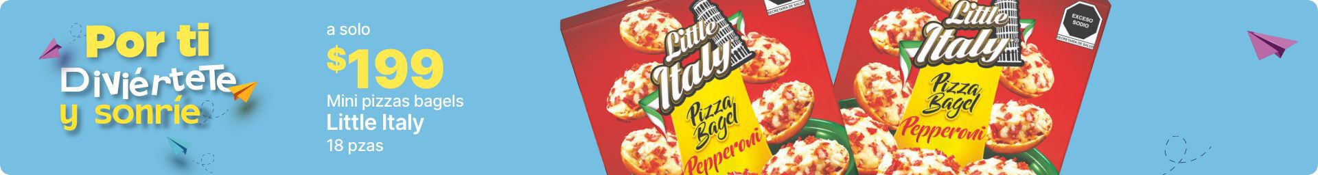 Mini Pizzas Bagels Little Italy 18 pzas