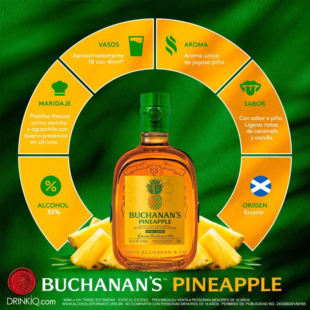 Licor de Whisky Buchanan&acute;s  Pineapple 750 ml image number 4
