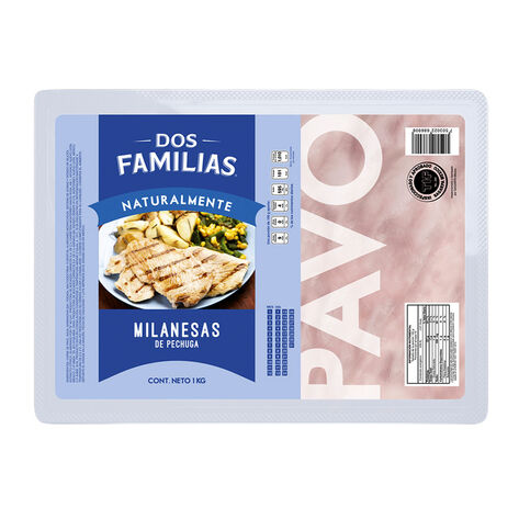 Milanesa De Pavo Natural Dos Familias 2/ 500 gr