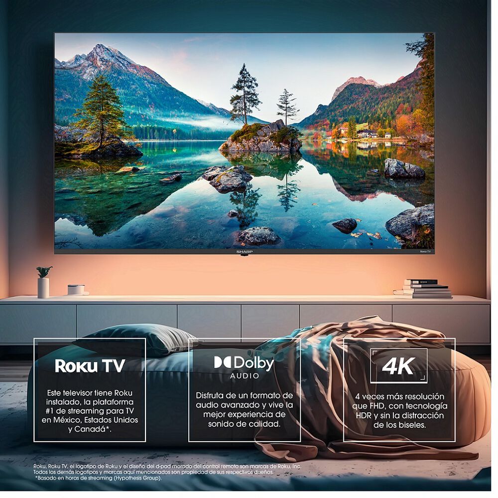 Pantalla 65" SHARP 4K UHD LED Roku TV 4T-C65EL8UR image number 8