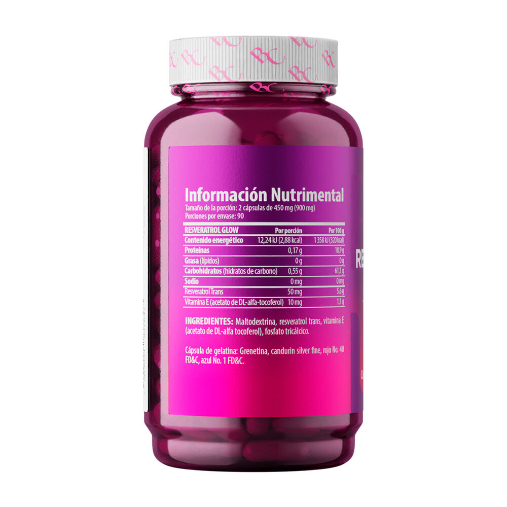 Resveratrol +  Glow 180 C&aacute;psulas Belacaps image number 1