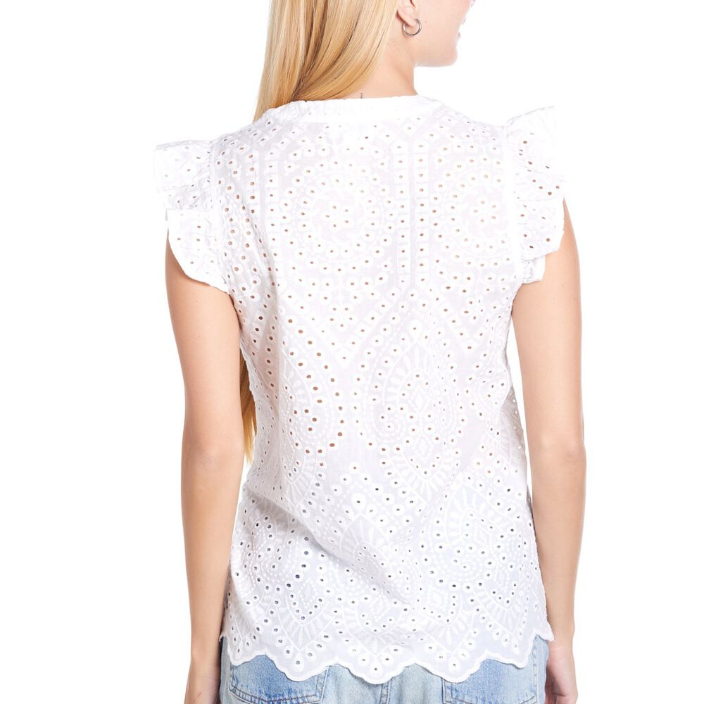 Blusa Tipo Croch&eacute; Blanco talla EG Ann Miller image number 1