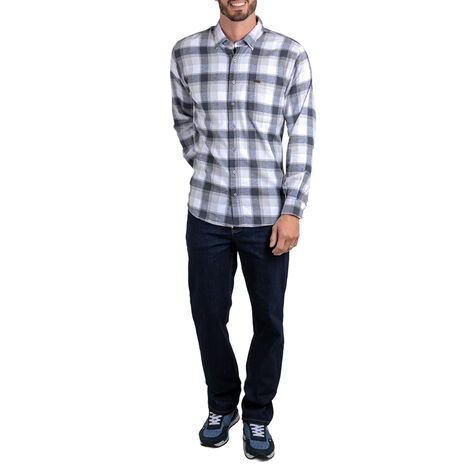 Camisa de Franela Manga Larga Cuadros Gris EG Lee