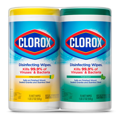 Toallitas Desinfectantes Fresh & Lemon Clorox 2/75 pz