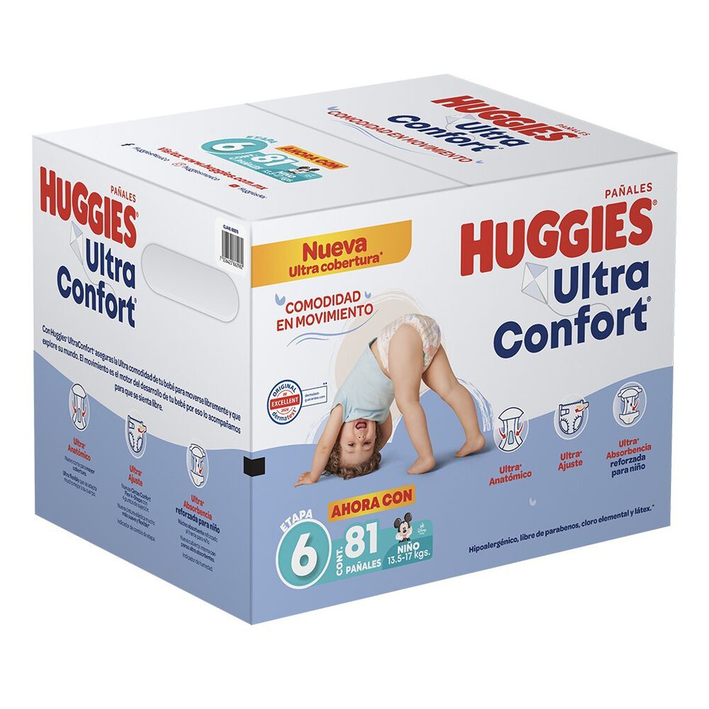 Pa&ntilde;al Etapa 6 Ni&ntilde;o Huggies Ultra Confort 81pzas image number 1