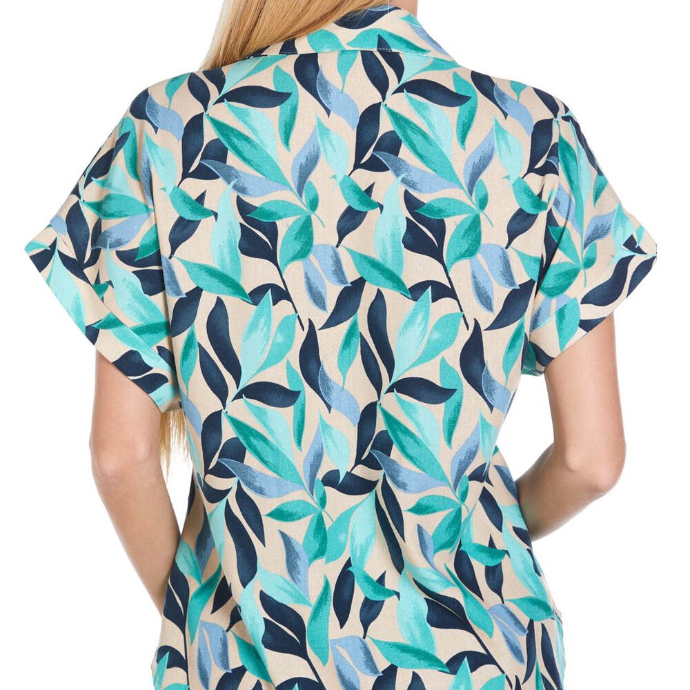 Blusa Estammpada Manga Corta Azul talla G Ann Miller image number 1