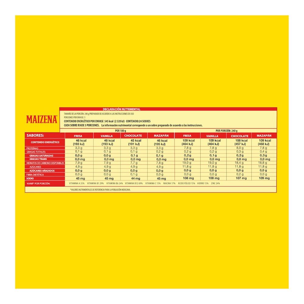 Atole Varios Sabores Maizena 24/47 g image number 1