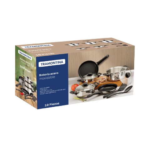 Bateria Acero Inox 10pzas Tramontina