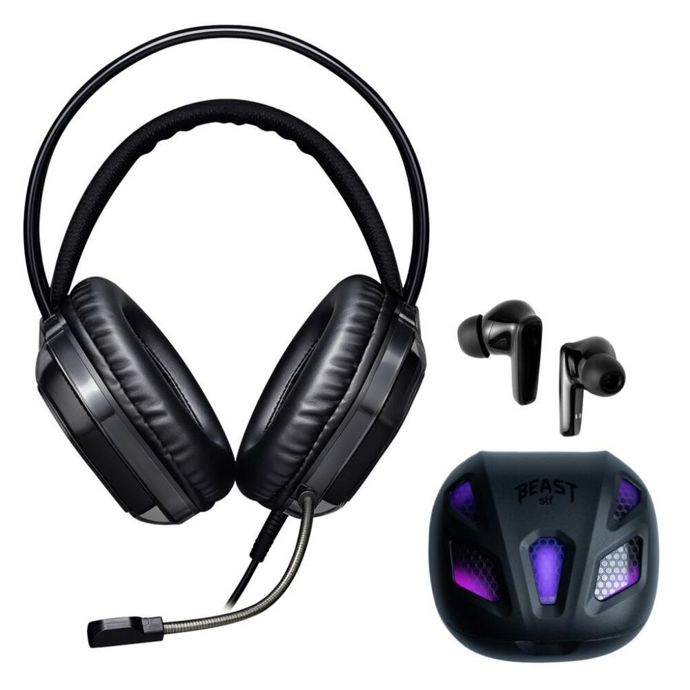 Combo Gaming STF: Aud&iacute;fonos on ear + Aud&iacute;fonos TWS image number 1