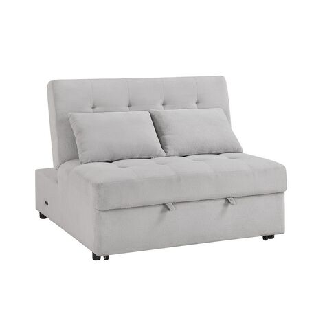 Love Seat Convertible Cama Gris Claro Members Choice