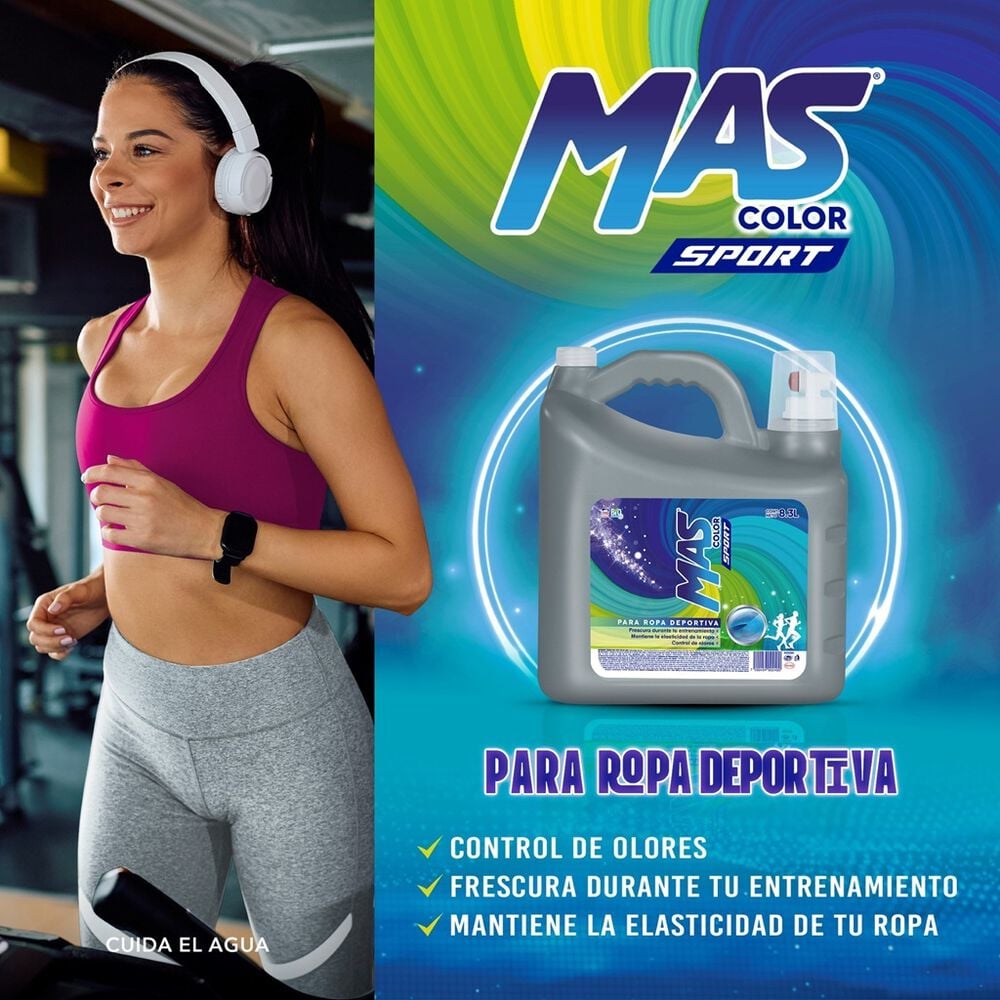 Detergente L&iacute;quido Color Sport MAS 10L image number 2