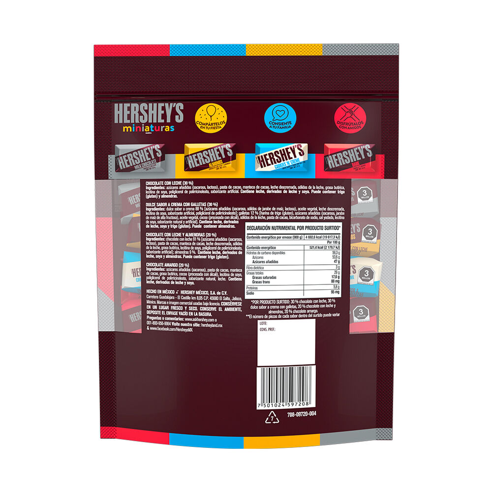 Chocolate Miniaturas Hershey&acute;s 900 g image number 1