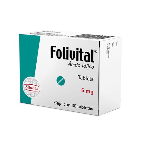 Folivital 5mg Con 30 Tab