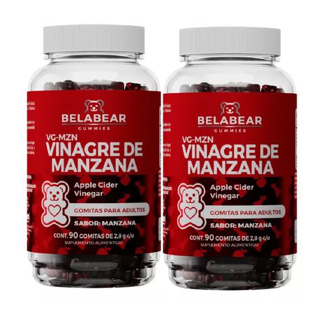 Gomitas Belabear vinagre de manzana con 90 piezas 2 pack