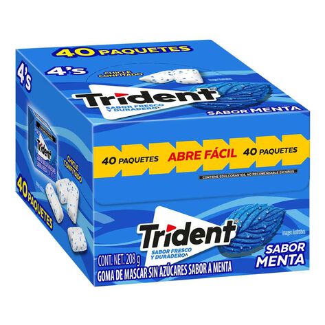 Chicle 4S Menta Trident  40/5.2 g