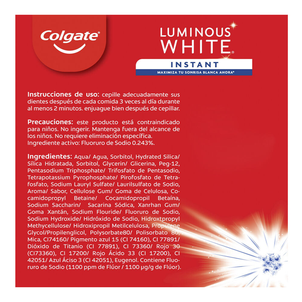 Pasta Dental Luminous White Colgate  4 / 75 ml image number 3