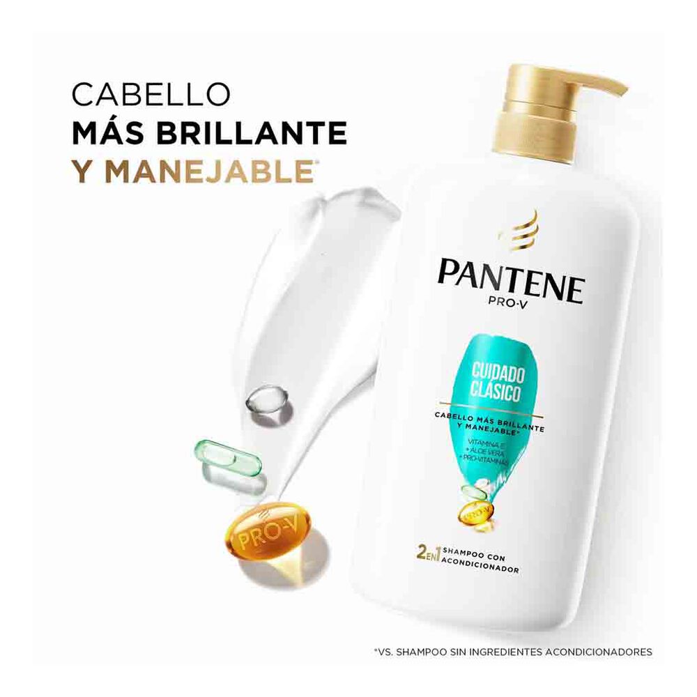 Shampoo 2 En 1 Cuidado Clasico Pantene 1 L image number 2