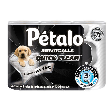 Toallas de cocina P&eacute;talo Quick Clean 6 Rollos 156 hojas