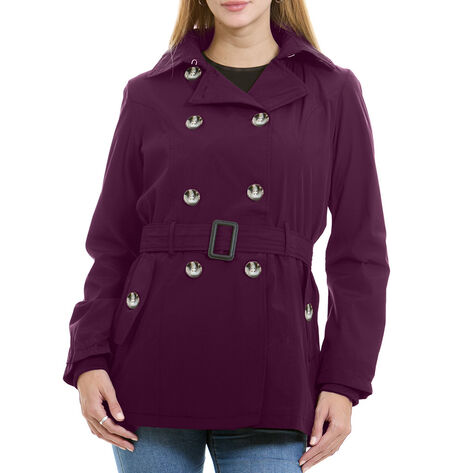 Gabardina Con Cinturon Rojo Talla M Ann Miller
