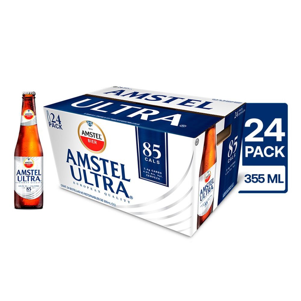 Cerveza Ultra Amstel 6 Pack en Botella de 355ml image number 1