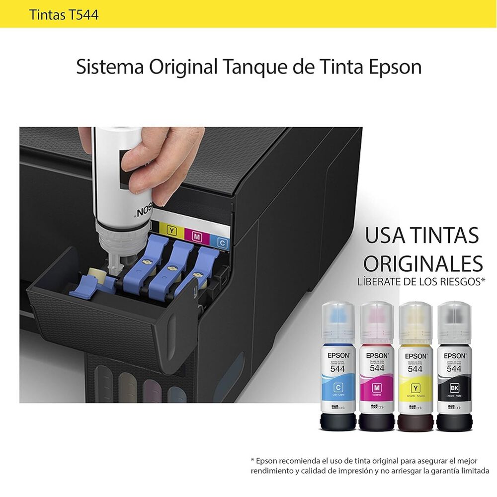 Botellas de tinta color negra Epson T544 2pzas image number 2