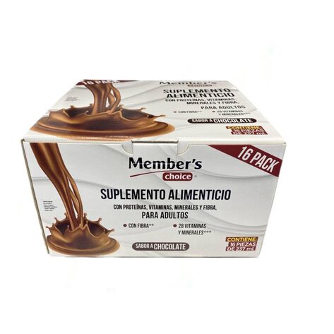 Suplemento Alimenticio Member&acute;s Choice Sabor Chocolate 16 pzas de 237 ml c/u