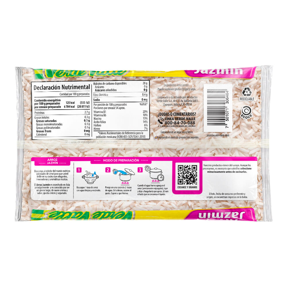 Arroz Jazmin Verde Valle 1/2kg image number 1
