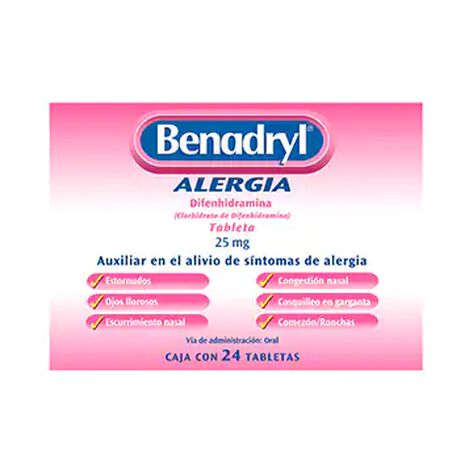 Benadryl Antial&eacute;rgico 25 Mg 24 Tab