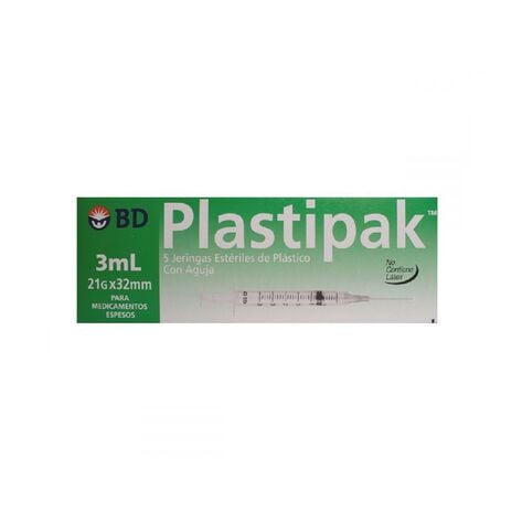 Jeringa Bd 3mL 21 G X 32 MM 3/5 Pzas