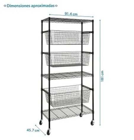 ESTANTE CON CESTAS 6 NIVELES DESLIZABLE