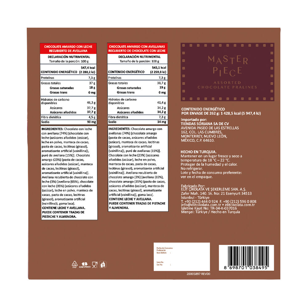 Chocolates Surtidos Masterpiece Burgundy Elit 262 gr image number 1
