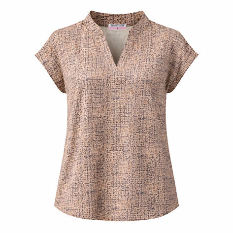 Blusa Dama Estampada Beige/Negro talla G American College