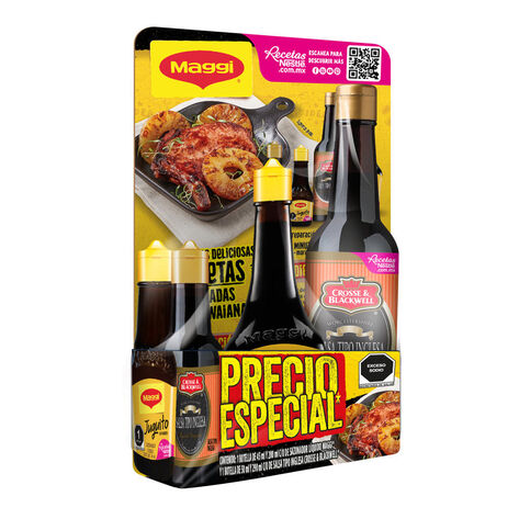 Salsa Inglesa y Jugo Sazonador m&aacute;s Ternuritas Maggi C&B 4 pzas