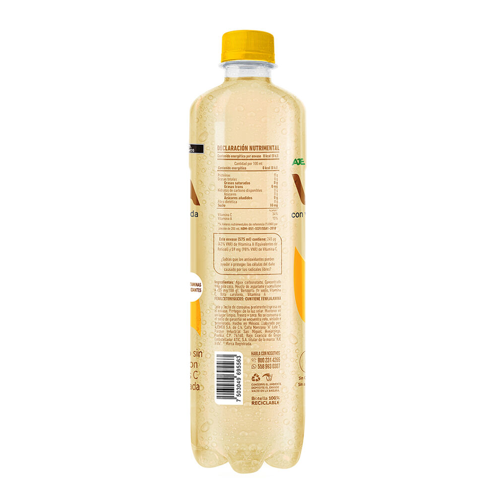 Agua Gasificada Pi&ntilde;a Coco VIDA 12/575 ml image number 1