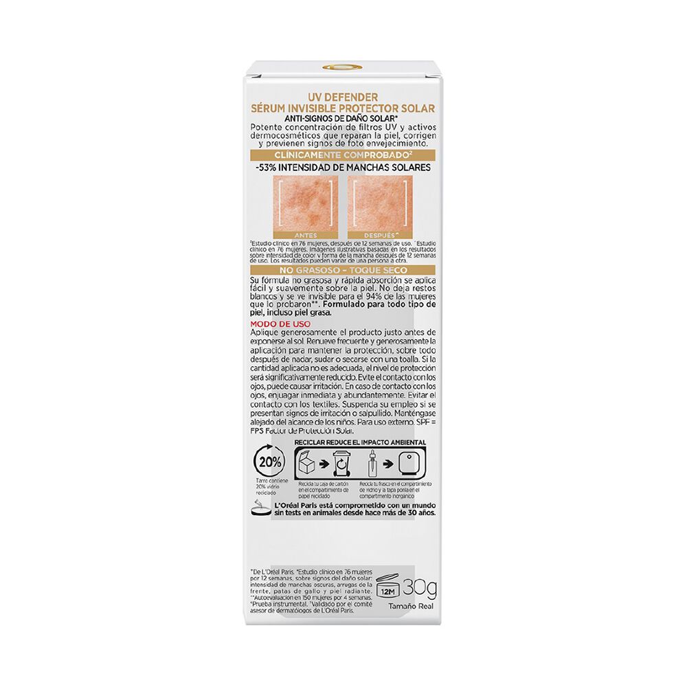 Protector Solar S&eacute;rum UV FPS 50+ Loreal 2/30 ml image number 6