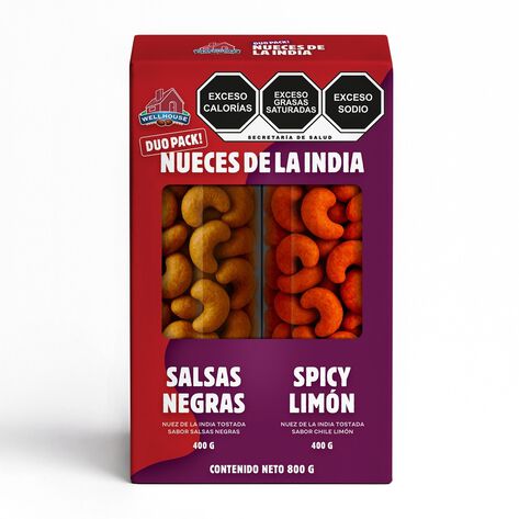 Pack Nueces de la India Salsa Negras y Spicy Limon 2/400 g