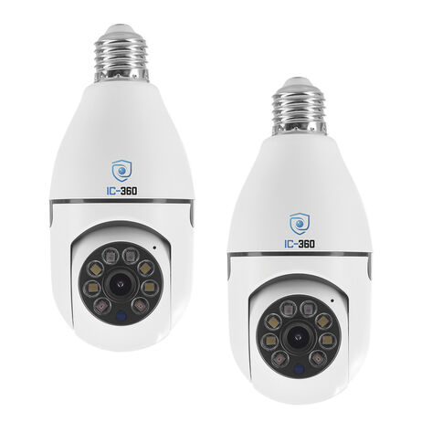 Foco Con C&aacute;mara IC-360 Blanco 2 Piezas