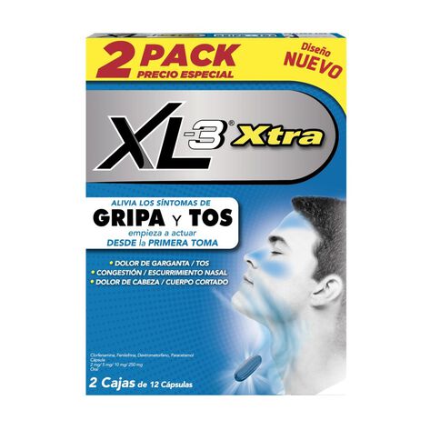 Antigripal XL-3 Xtra 2 Pack Con 12 Tabletas c/u
