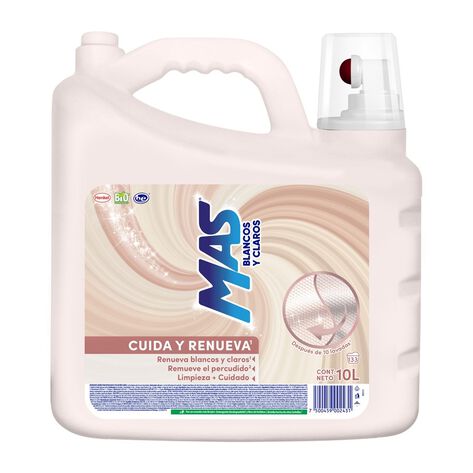 Detergente L&iacute;quido Blancos y Claros MAS 10L