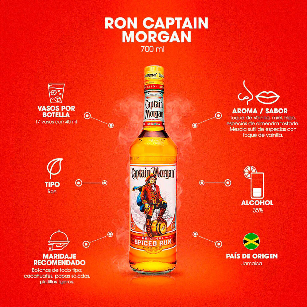 Ron Captain Morgan Spiced 700 ml image number 3