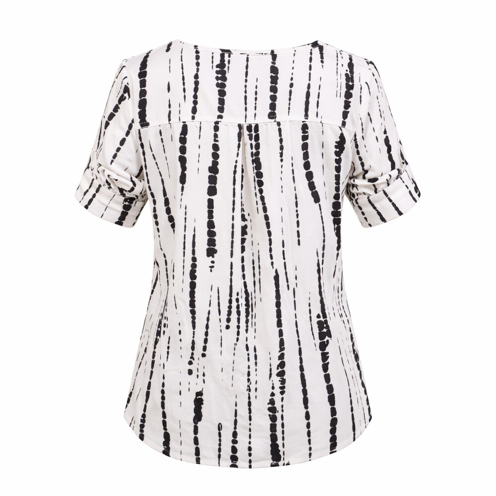 Blusa Manga 3/4 Con Estampado Blanco/Negro M American College image number 1