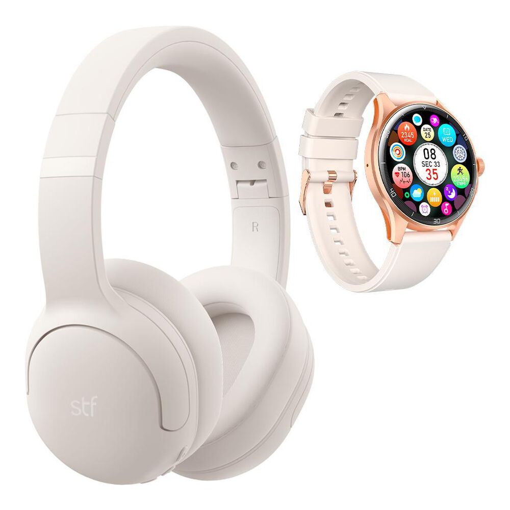 Combo Reloj Inteligente Oblivion + Aud&iacute;fonos Icon On Ear Beige image number 3