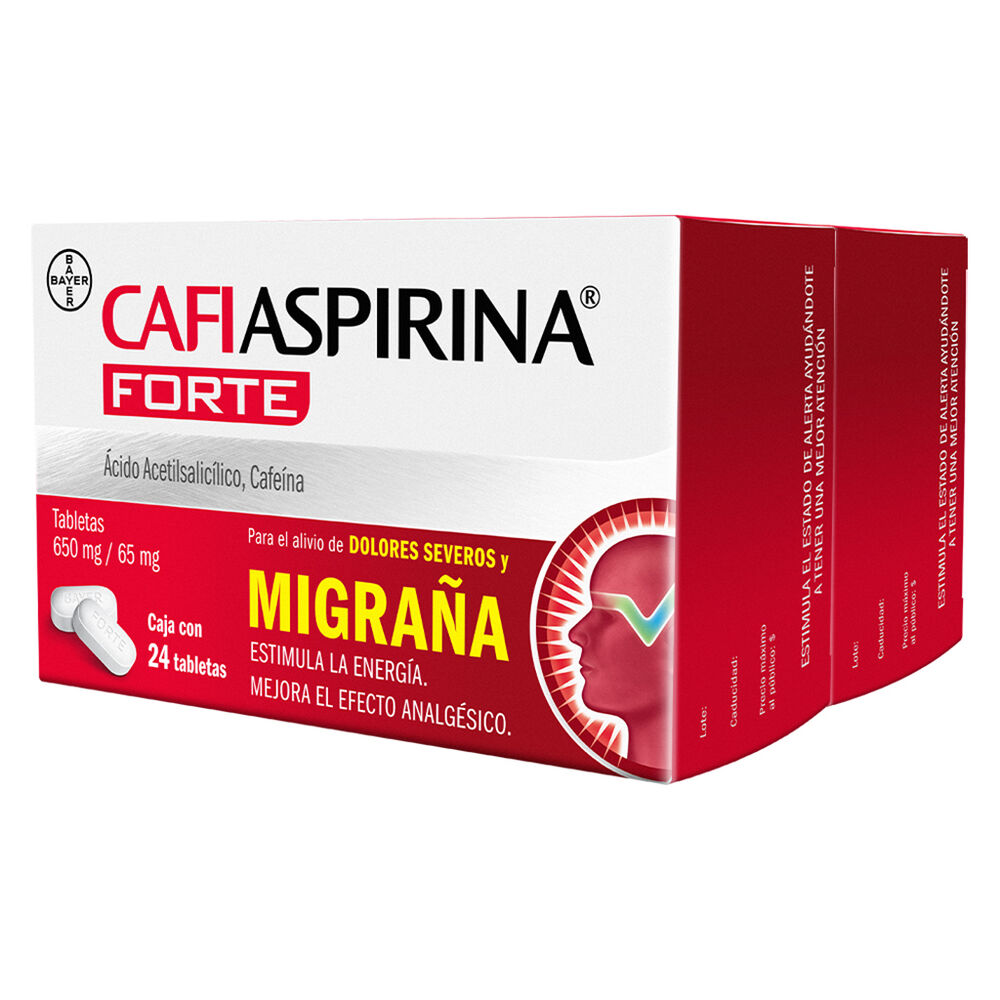 Cafiaspirina forte con 24 tabletas 2 pack image number 2