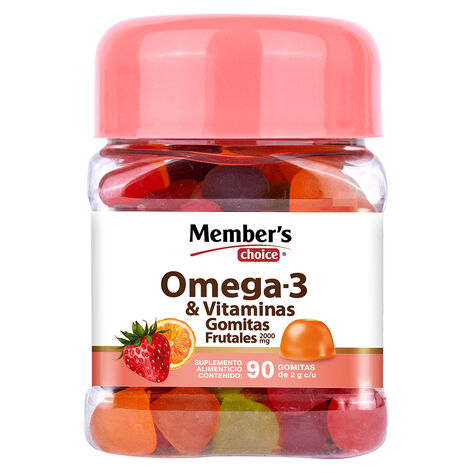 Omega 3 + vitaminas Member&acute;s Choice con 90 gomitas 2000 mg
