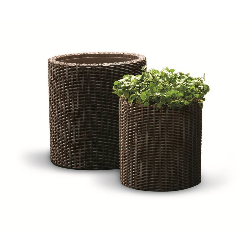 2 Pack de Macetas Decorativas Rattan Keter image number 1