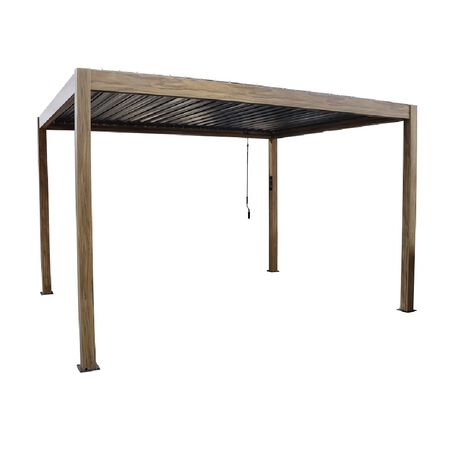 Gazebo de Aluminio Louver con Luz Solar Members Choice