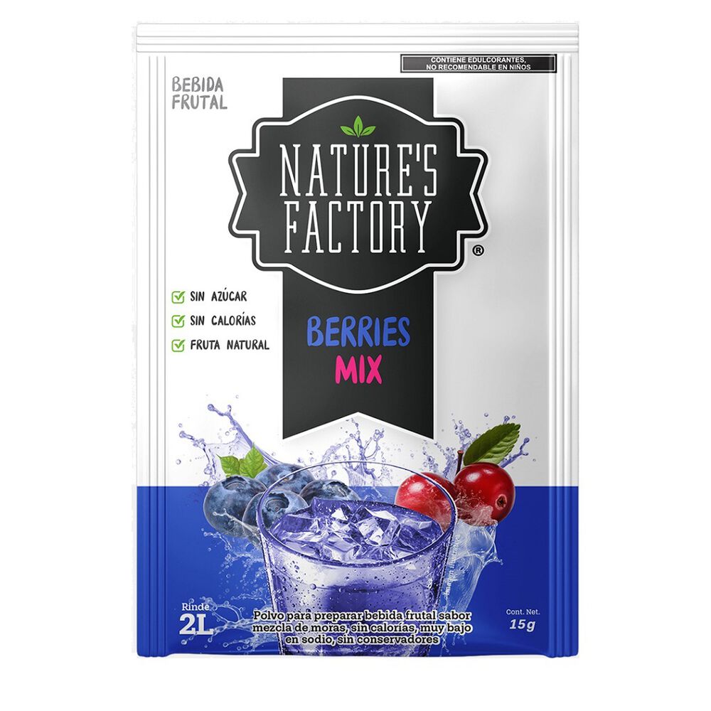 Bebida Frutal  en Polvo Varios Sabores Nature's Factory 16/15 g image number 1