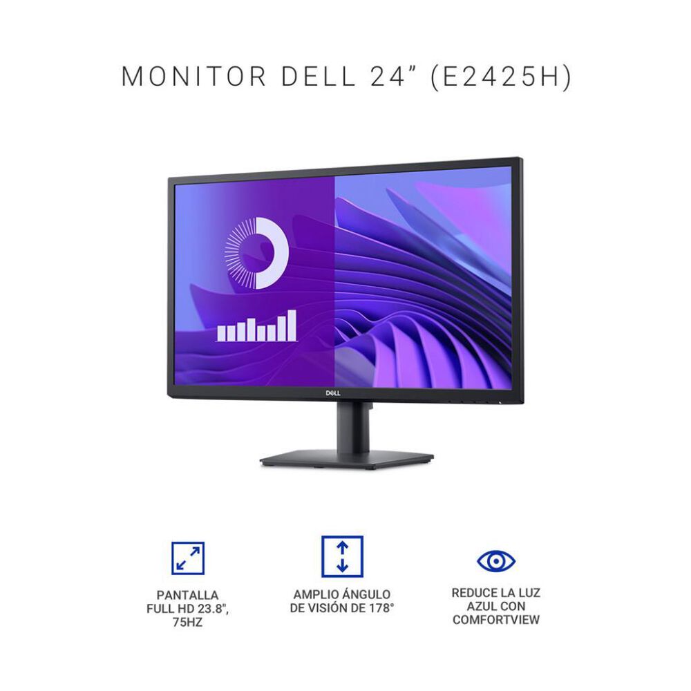 Monitor Dell E2425H 23.8 LED 1920 X 1080 DP/VGA 3Y image number 1