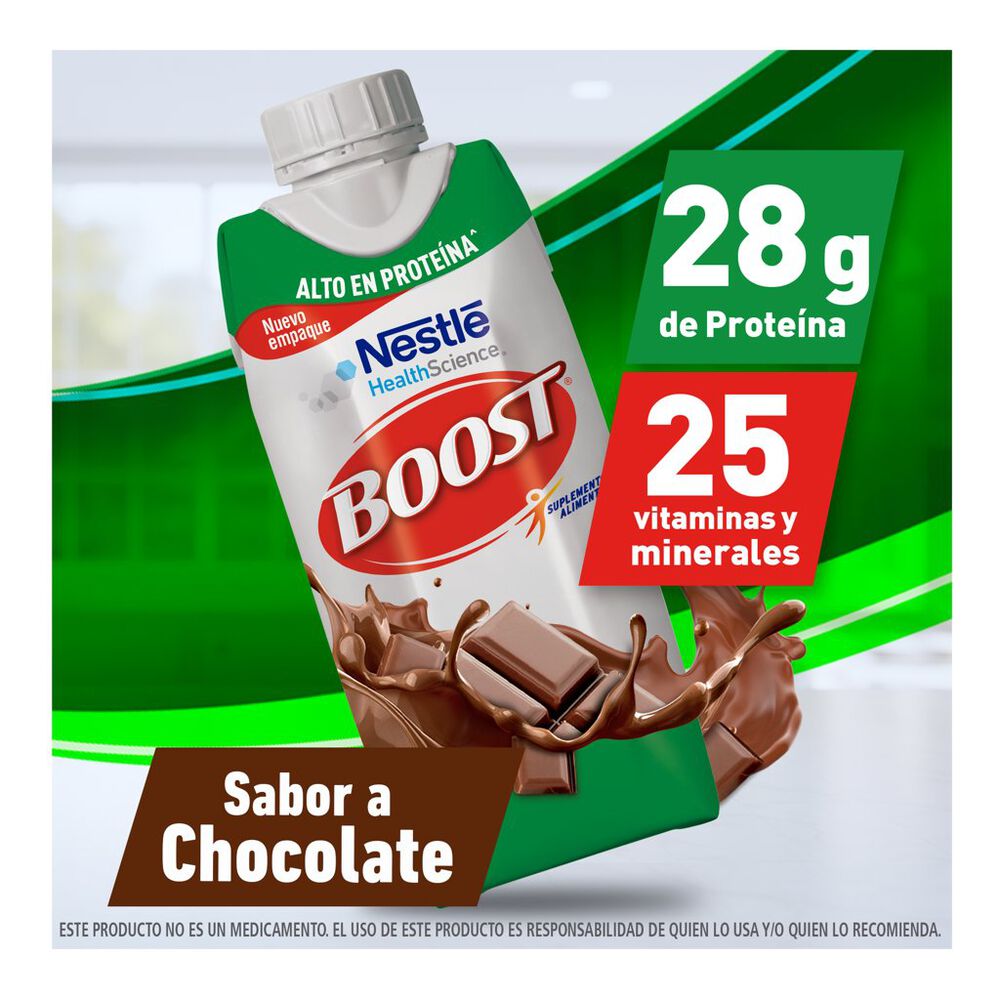 Suplemento Bebible Boost High Protein Chocolate 330 ml 16 pack image number 6